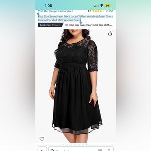 Plus Size Sweetheart Neck Lace Chiffon Short Formal Cocktail Midi Women Dress